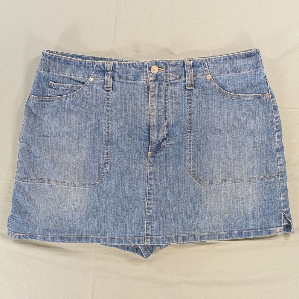 Denim Skort Mini XL Blue Pockets